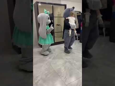 Ростовые куклы,заяц и медведь на день рождения.