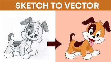How to Draw a Dog in Adobe Illustrator - Create a Vector from Sketch🐕‍🦺🐩🐕