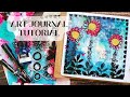 Art journal tutorial for beginners with collage fodder and mixed media