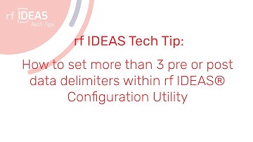rf IDEAS Tech Tip  How to set more than 3 pre or post data delimiters within rf IDEAS® Configuration