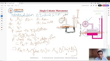 Lecture 20 #Vertical single Column #Manometer, #Inclined single Column #Manometer