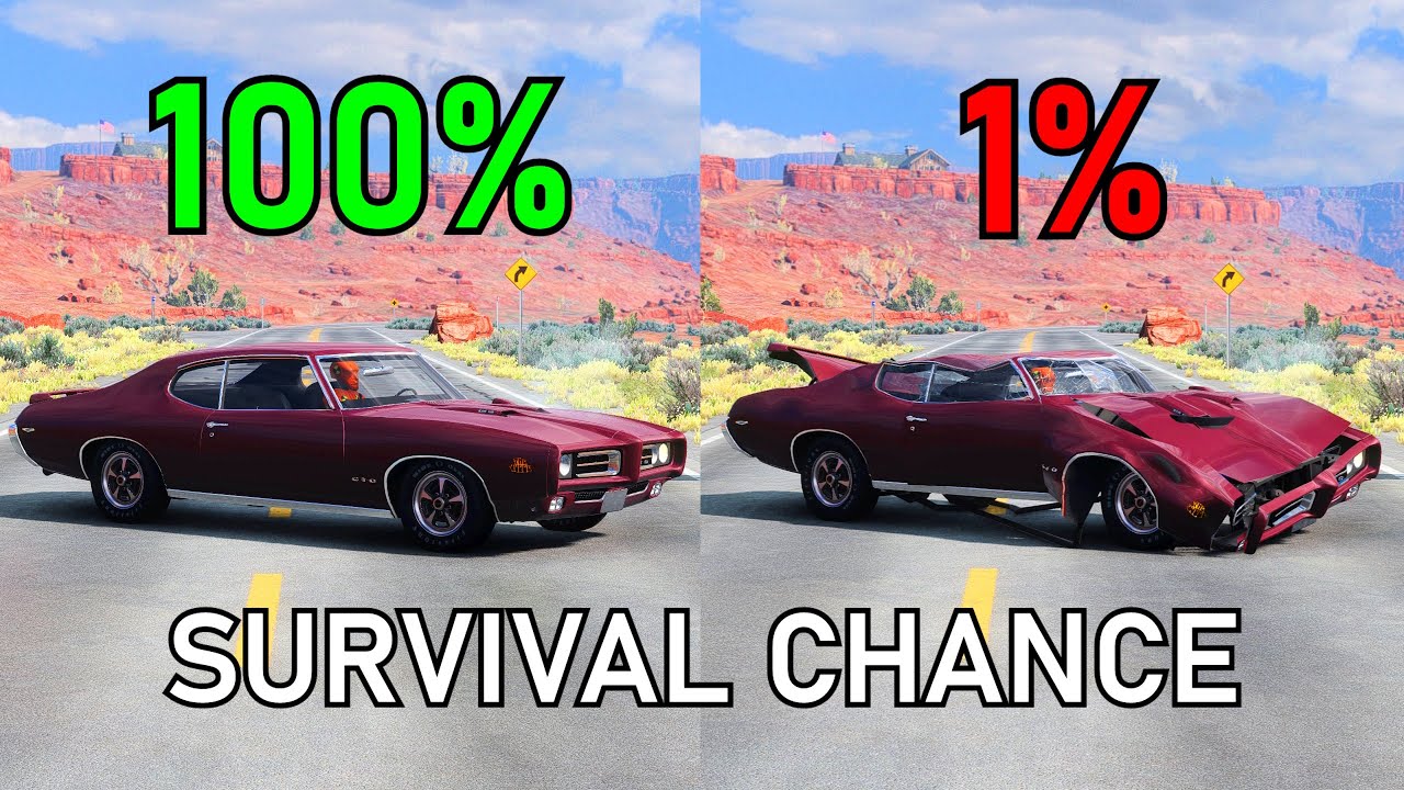 Realistic Survival Chance Crashes #16 (With Dummies) | BeamNG.drive