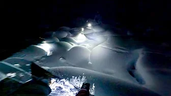 Powder Snowboarding at Night!