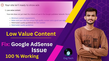Fix Low Value Content Google AdSense Issue