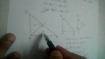 AB² = BC.BD      AC² = BC.DC       AD² = BD.CD