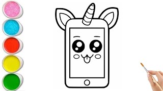 Drawing and Painting a Cute Unicorn iPhone for Kids | Easy Step-by-Step Tutorial