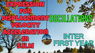 derive Expression for Displacement velocity acceleration|| Simple harmonic motion|| class11 || inter