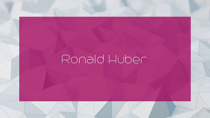 Ronald Huber - appearance