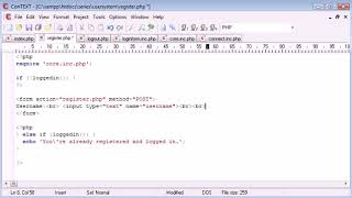 Beginner PHP Tutorial-144. Registration Form Part 1