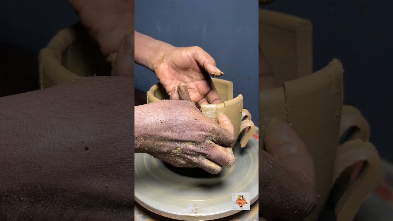 Satisfying clay pot cutting for fun #pottery #satisfying #viral #trending #video