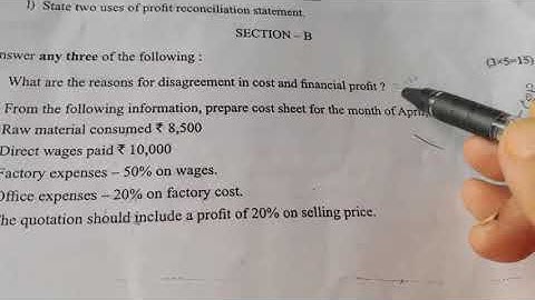 Costing Methods and Techniques| 2018 qp Section B solved