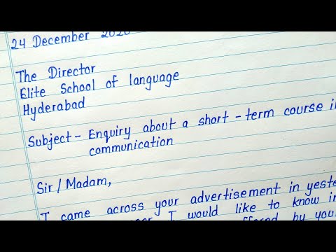 Letter for enquiry || How to write enquiry letter