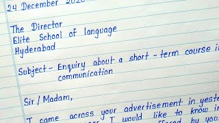 Letter for enquiry || How to write enquiry letter