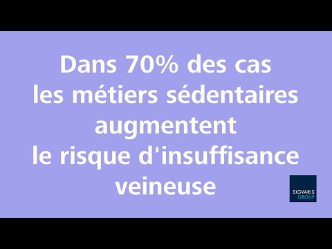 Dans 70% des cas les métiers sédentaires augmentent le risque d insuffisance veineuse