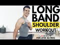 Shoulder Follow Along Home Workout | Upper Body Long Resistance Band Workout | No noise