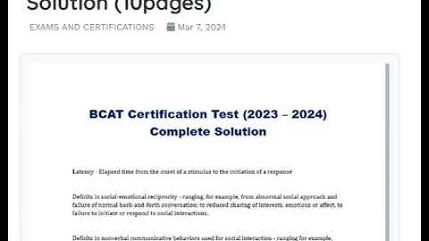 BCAT Certification Test (2024 â€“ 2025) Complete Solution (10pages)