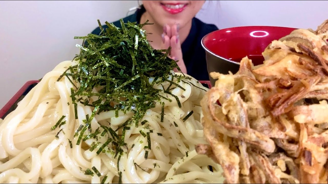 【ASMR】ザクザクつるつる！大きなごぼ天と冷やしうどん | EATING SOUNDS | Japanese food~Udon and Burdock Tempura | Not Talking