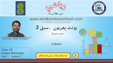 Subset | Proper Subset and Improper Subset| Math Class 8| Chapter 1| Lecture 2| Sindh Online School
