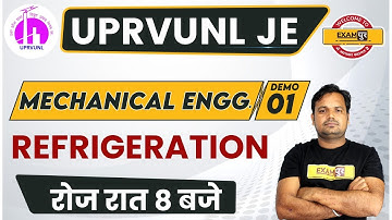 UPRVUNL JE 2021 | MECHANICAL ENGG. | REFRIGERATION | By Dharmveer Sir | DEMO 01