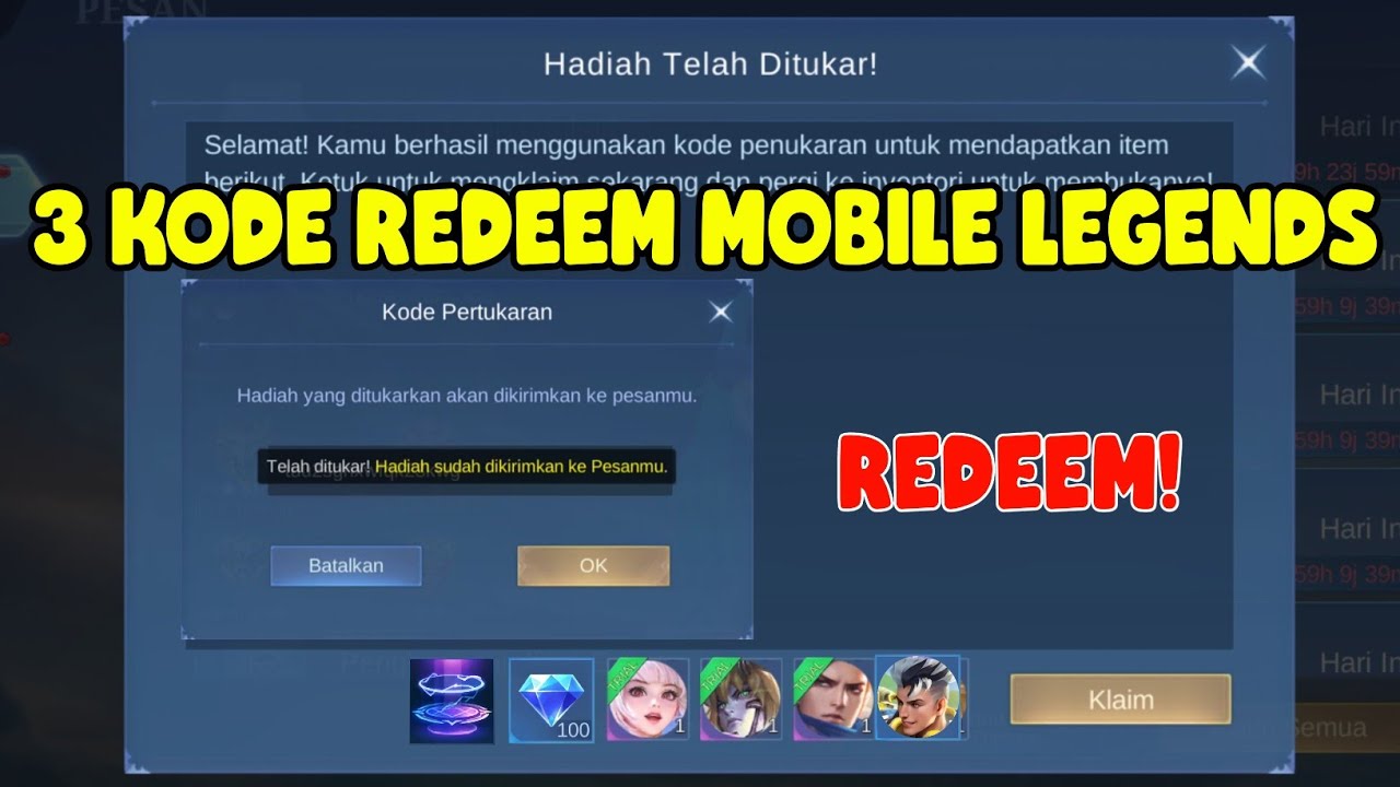 UPD! 3 KODE REDEEM SKIN MOBILE LEGENDS GRATIS PERMANEN TERBARU JULI ...