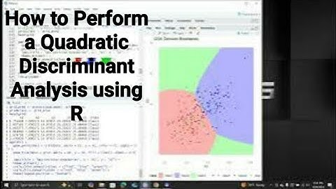 How to Perform a Quadratic Discriminant Analysis using R #r #discriminant  #qda