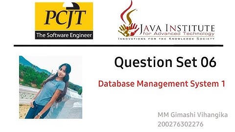 DBMS Question Set 06 | Database Management System | 1st Year | Java Institute