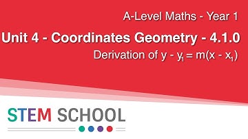 Derivation of y-y1 = m(x-x1)  - Coordinate Geometry - A Level Pure Maths - Year 1 - Unit 4 - 4.1.0