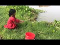 Little Girl Hunting Fish By Hook ~ Traditional Hook Fishing ~Рыбалка Видео (Part-314)
