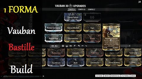 Warframe Build - My Vauban Bastille Build (1 Forma)