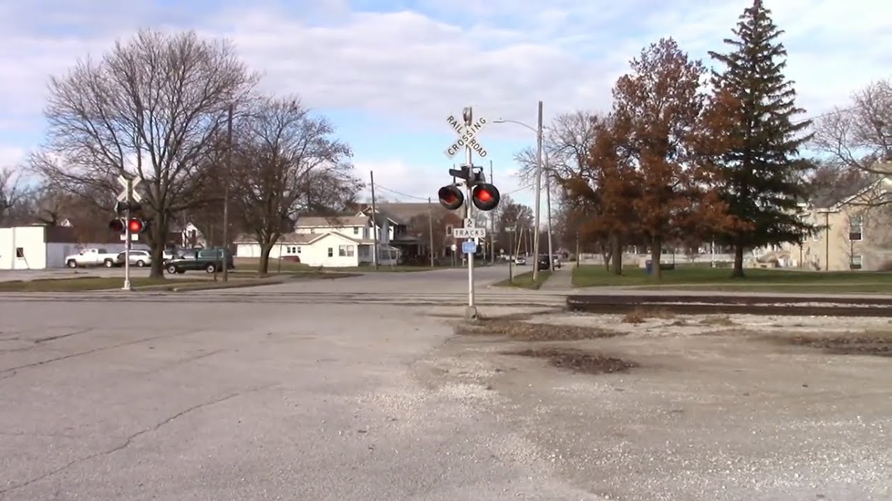 TP&W 3443 Wind Turbine Train Newton Street Railroad Crossing