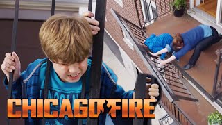Little Boy Gets His Head Stuck In Collapsing Balcony Railing Chicago Fire