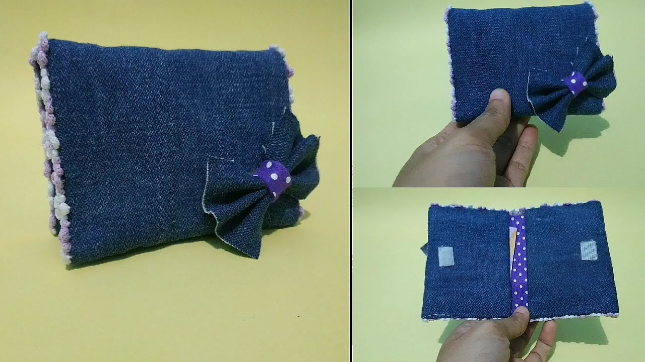 Cara Mudah Dan Simple Membuat Dompet Dari Jeans Bekas How To Make Purse From Old Jeans Youtube