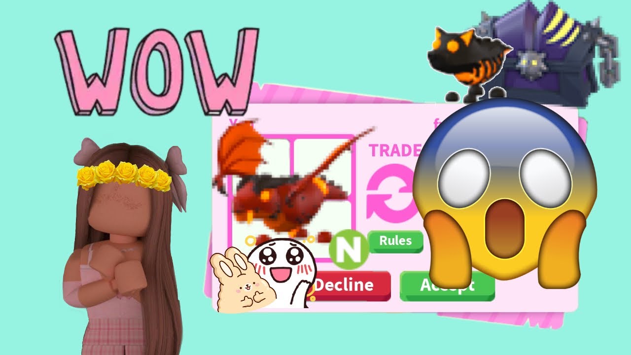 Trading NEON Lava Dragon, Open Wolf Boxes and Giveaway on Adopt ME! (Roblox)