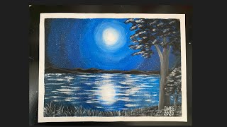 lake painting acrylic easy