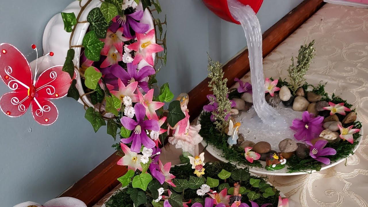 Cascada de flores para mama en taza y colaboratibo - YouTube