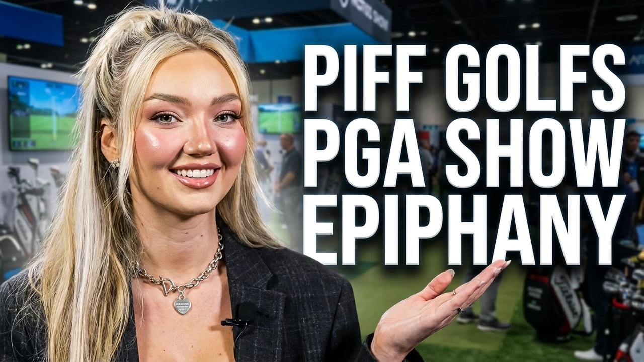 Эпифани Прибе из "PIFF GOLFS" впервые попробовала себя в гольфе на выставке PGA Show.