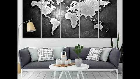 LARGE WALL ART WORLD MAP CANVAS PRINT- WATERCOLOR WORLD MAP TRAVEL CANVAS PRINT- WORLD MAP CANVAS P