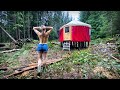 BUILDING an OFF GRID YURT in the FOREST - START TO FINISH // LOW COST YURT Made of BAMBOO - Ep. 118