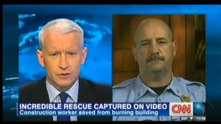 Celebrity incredible rescue captured on video construction worker saved from burning building Wealth
