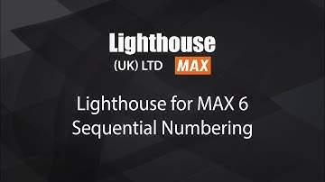 Lighthouse CPM-100 Sequential Numbering