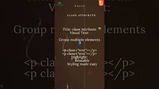 HTML Class Attribute #music #shorts