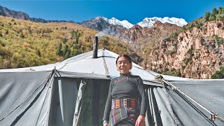 Camping with TIBETAN YAK HERDERS  Silent Tibetan Village Life 4K #2024  Silent Hike