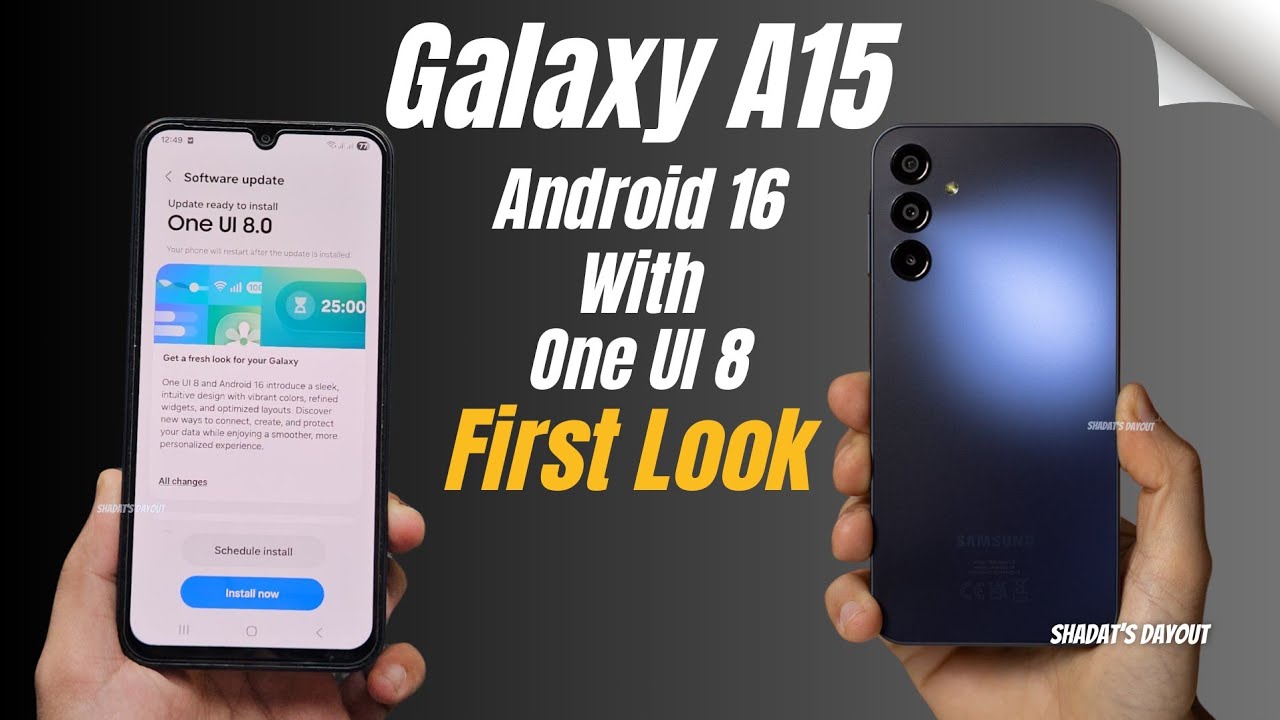 Официальное обновление Samsung Galaxy A15 до Android 16 с One UI 8: первый взгляд.