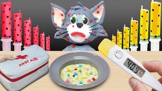 Red vs Yellow Color Food Challenge - Tom बीमार हो रहा है - Tom and Jerry ANIMATION MUKBANG