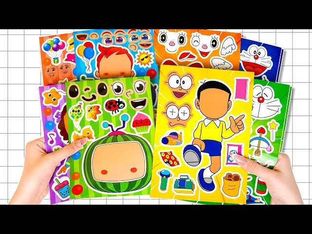 🌈paper diy🌈ASMR Sticker Adventure 📚 | What Happens When Doraemon Meets CoComelon in Sticker World ?✨
