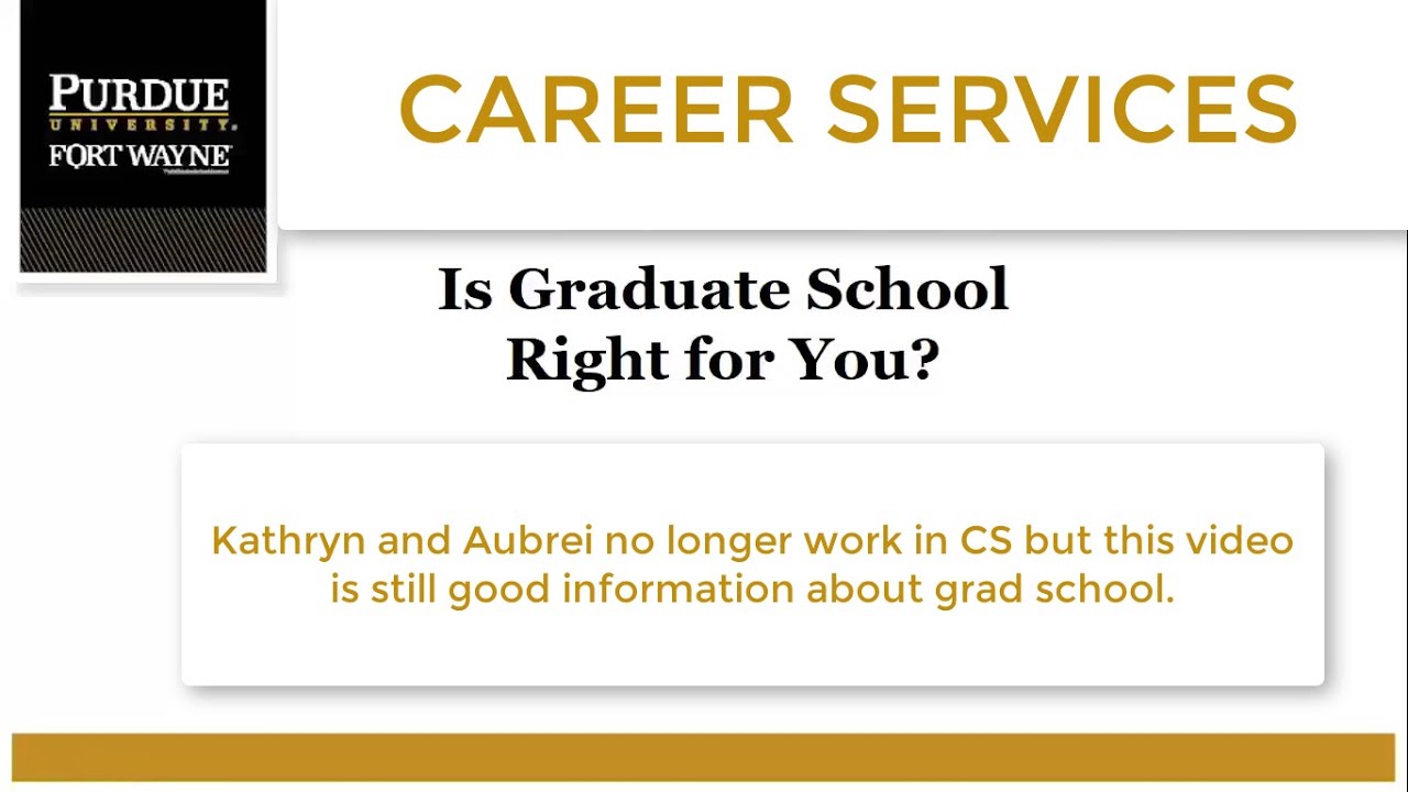 The Next Step Is Graduate School Right for You? YouTube