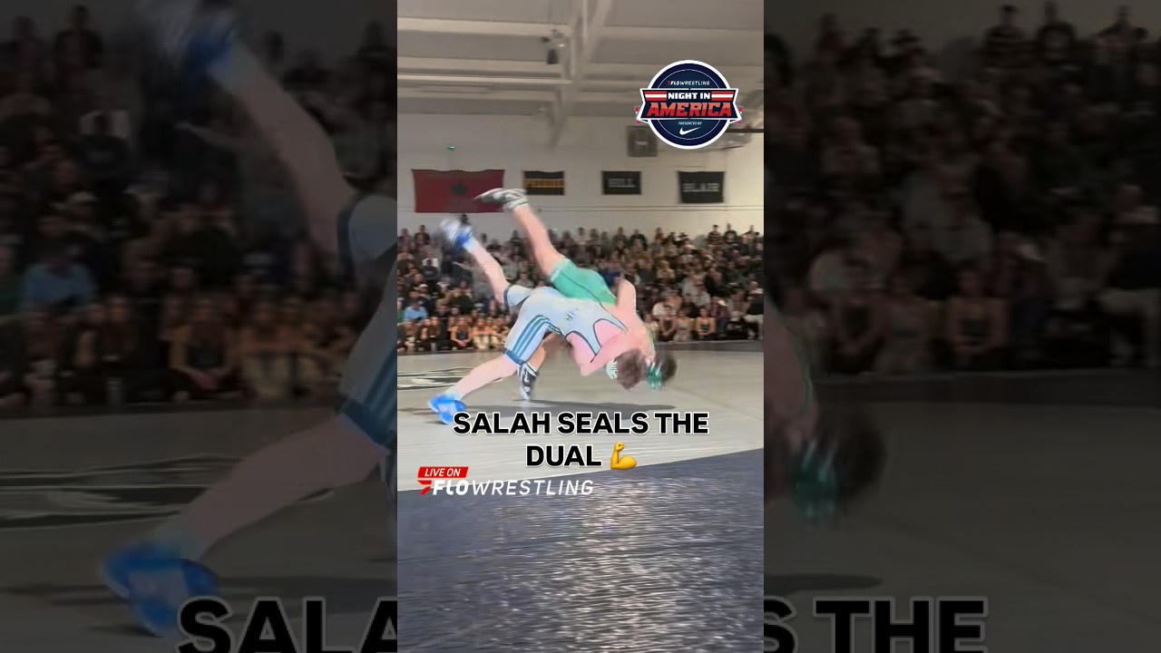 #8 Salah Tsarni bumps up to 215 and gets the fall! He clinches the dual for Blair Academy!