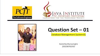 Question Set 01 | Database Management System | Java Institute