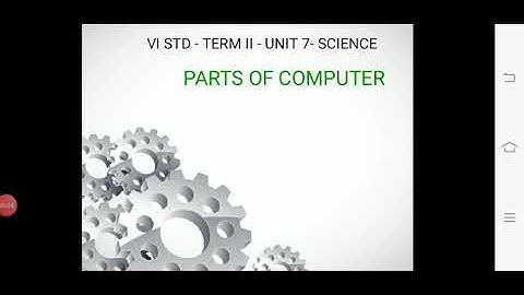 VI - Term II - Science - Unit 7 - Parts of Computer