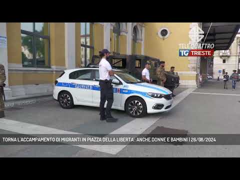 TORNA L'ACCAMPAMENTO DI MIGRANTI IN PIAZZA DELLA LIBERTA': ANCHE DONNE E BAMBINI | 26/08/2024
